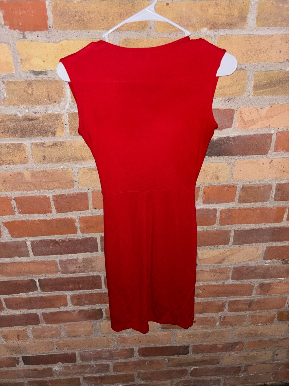 LOFT Red Sleeveless Wrap Midi Dress - Picture 3 of 3